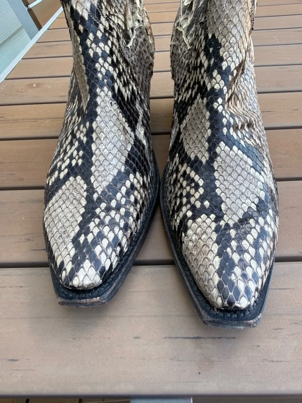 Tecovas *Limited Edition Zoey in Python side zip Ankle Booties - Picture 4 of 6